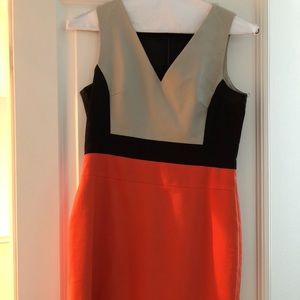 Sleeveless color block cotton dress